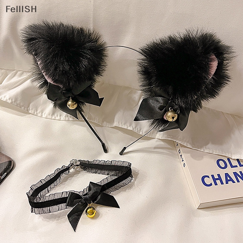 Vòng Cổ / Băng Đô Tai Mèo Bằng Lông Nhung Gợi Cảm Hóa Trang Cho Nữ 439br