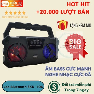 Loa bluetooth hát karaoke skd -106 tặng kèm mic nghe nhạc cực đã âm bass cực mạnh loa bluetooth mini - gia dụng olympia