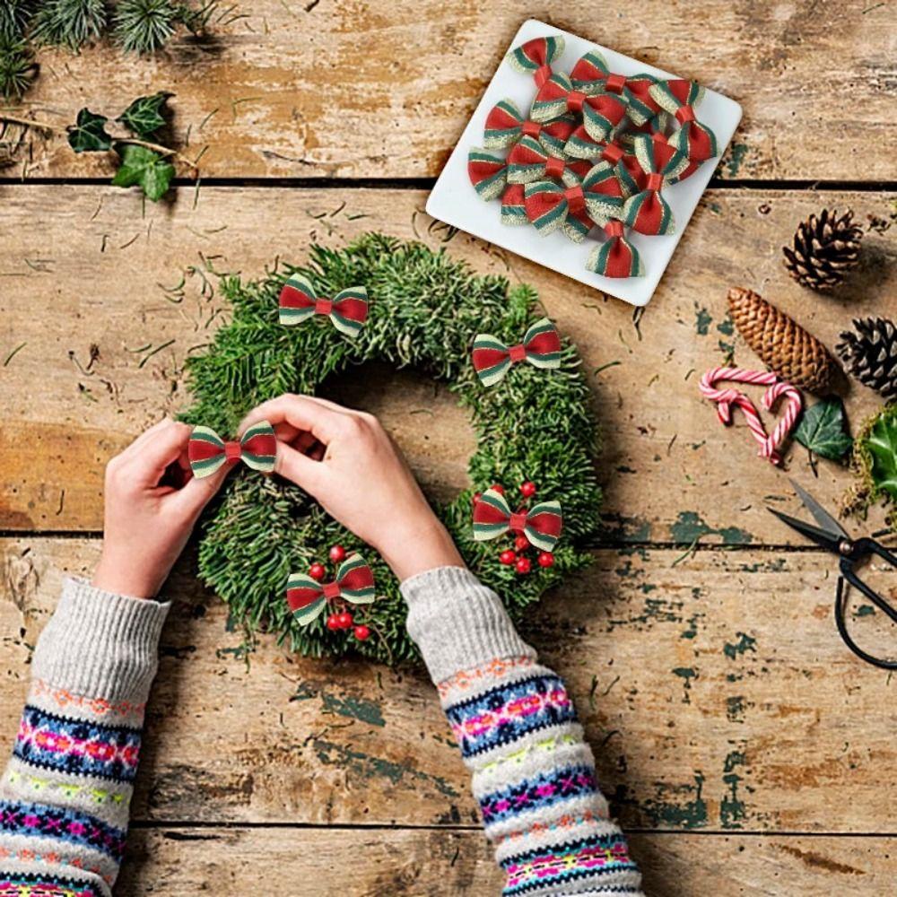 Set 20 Nơ Vải Trang Trí Cây Thông Noel diy