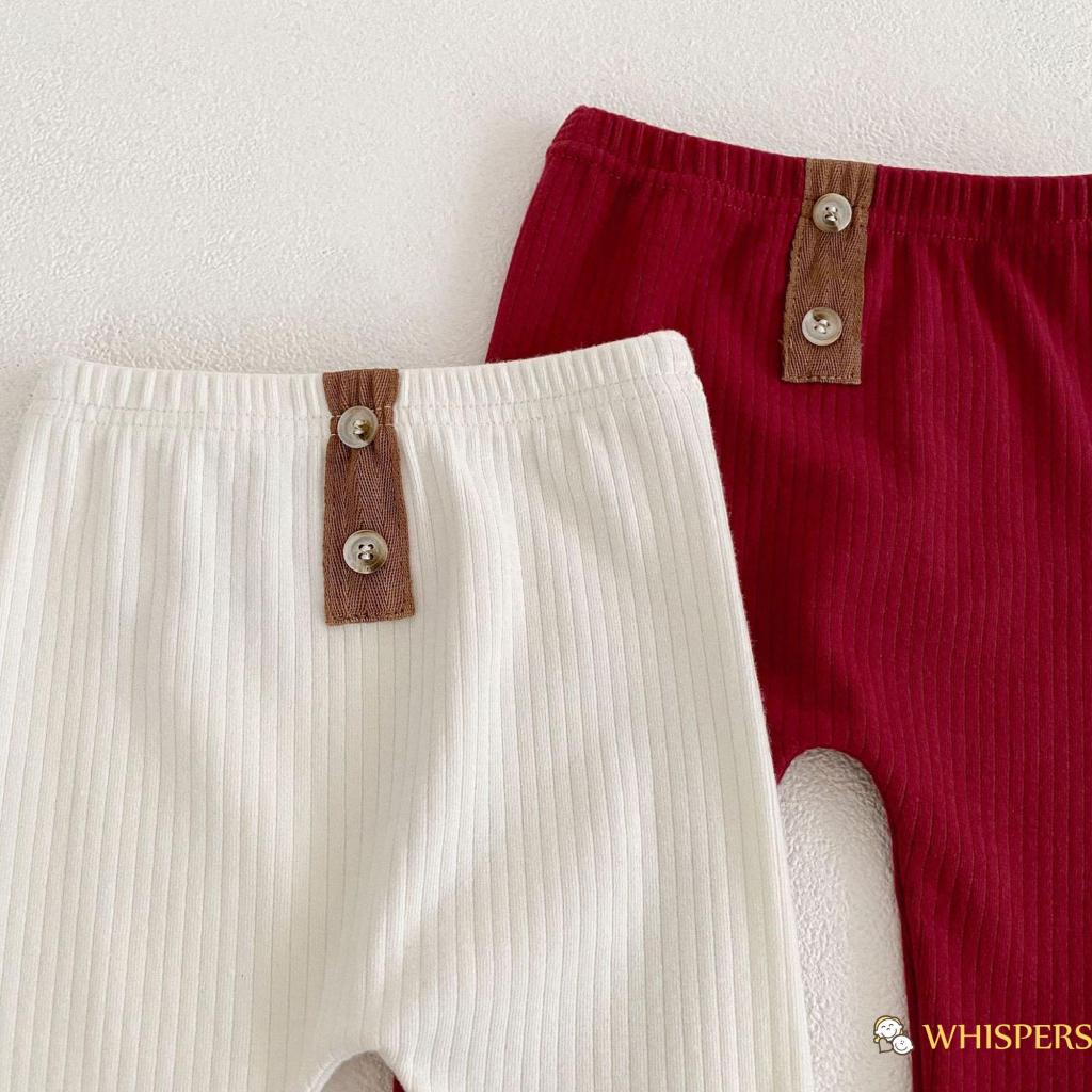 Whispers Quần Tất Lưng Thun Phối Nút Dành Cho Bé Gái 0-18 Tháng Tuổi