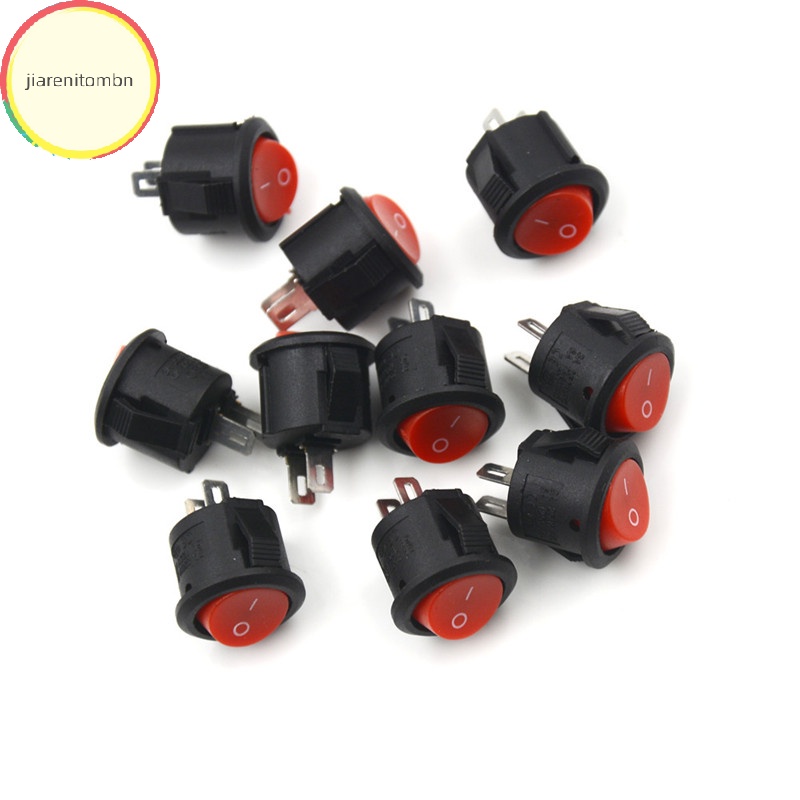 Set 10 Công Tắc Tròn Đường Kính 16mm mini 2 Chấu 3a / 250v Chuyên Dụng Cho Tàu Thuyền
