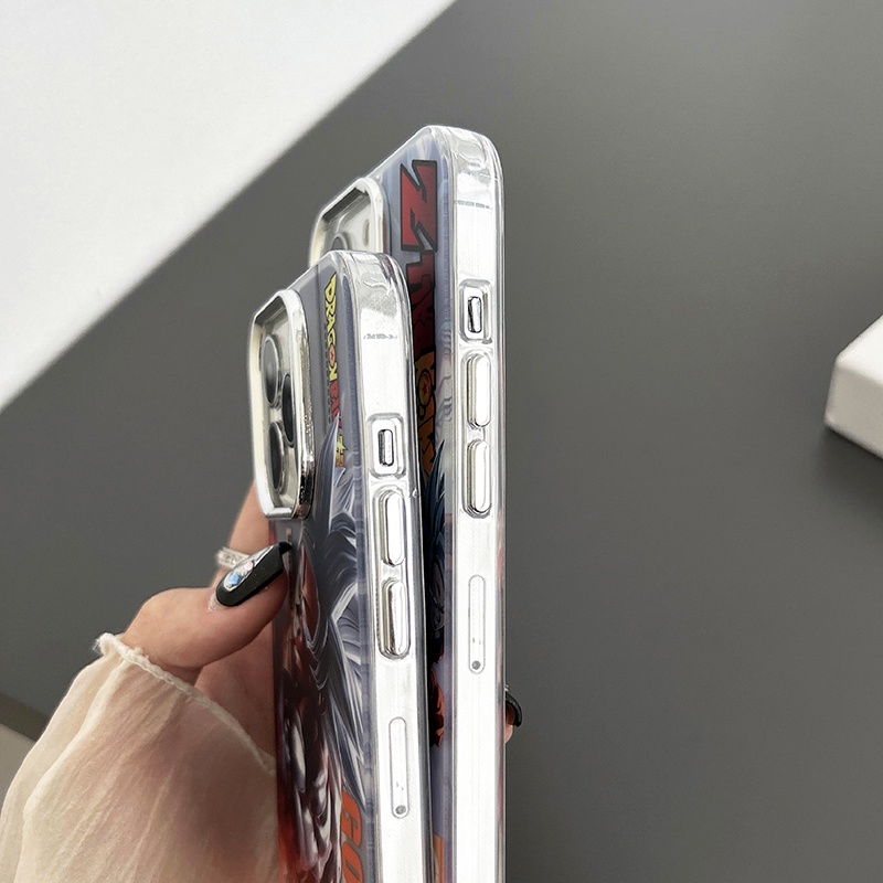 Ốp Điện Thoại Cứng Mạ Điện Họa Tiết Hoạt Hình dragon ball goku Cho iphone 15 pro max 14 pro max 13 pro max 12 pro max 11