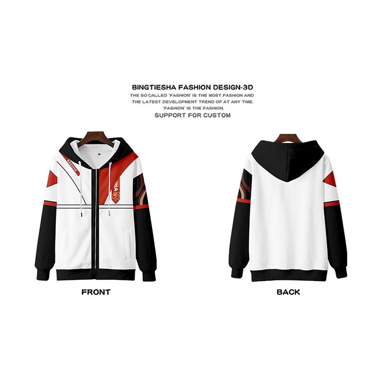 Genshin Áo hoodie Tay Dài In Hình kaedehara kazuha 3d Có Khóa Kéo Thời Trang Thường Ngày unisex