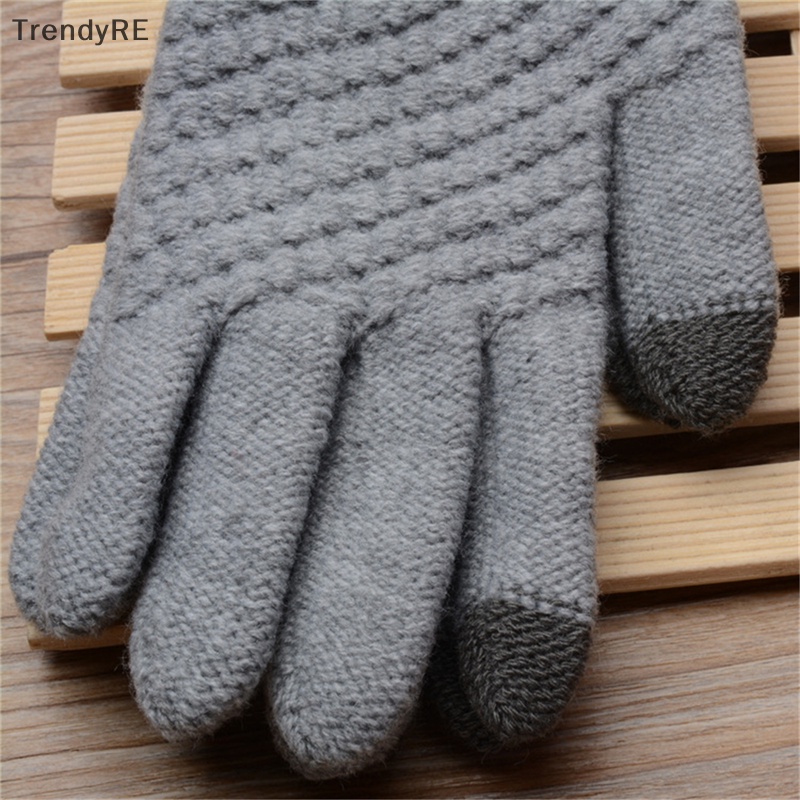 Găng Tay Dệt Kim Nữ Thời Trang Mùa Đông Ấm Áp Có Thể Dùng Màn Hình Cảm Ứng