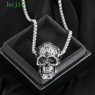 Hejiu Vòng cổ Hình Đầu Lâu Bằng Thép Không Gỉ Phong Cách boho Đơn Giản Cho Nam