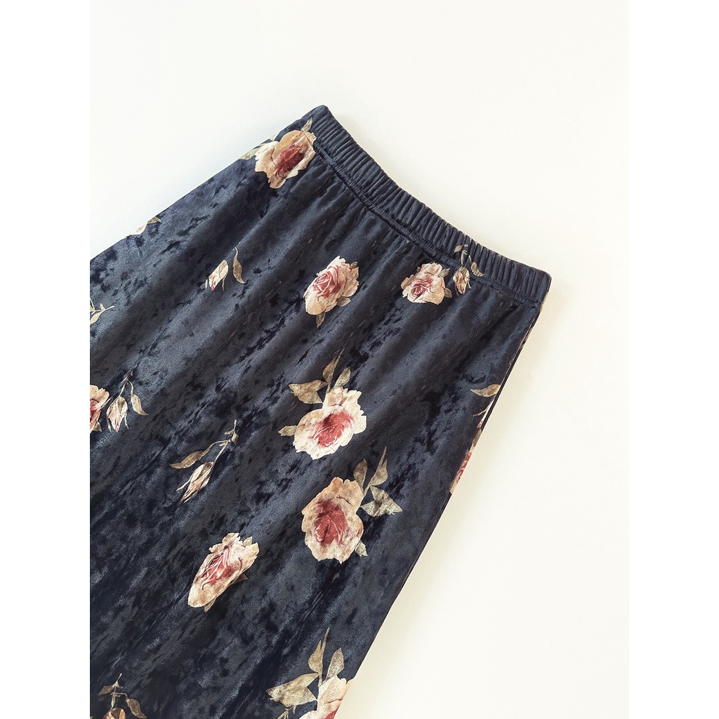 Chân Váy Nhung Dài Dáng Chữ a Lưng Cao Co Giãn Thời Trang Thu Đông 2023 Cho Nữ