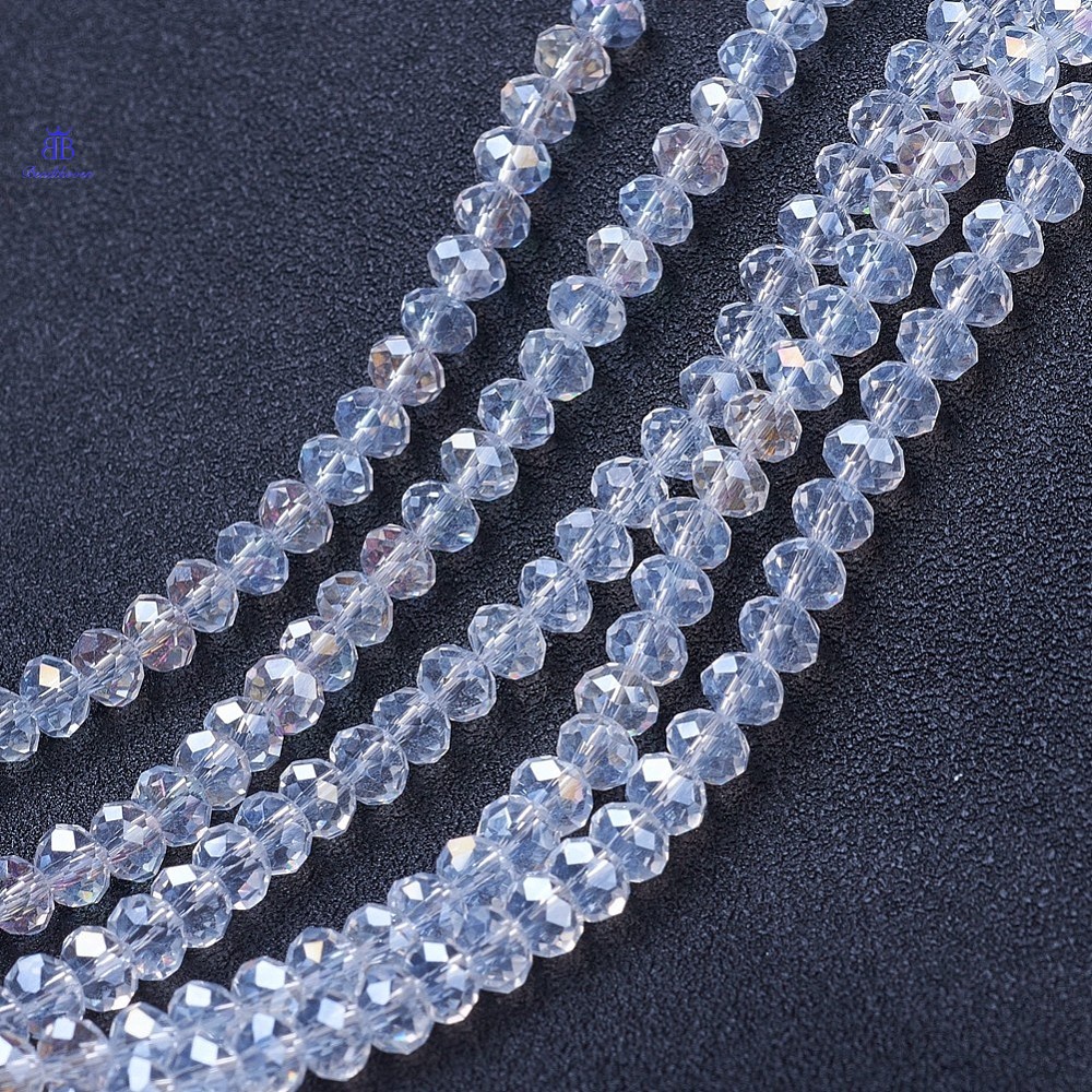 1 Sợi Thủy Tinh Mạ Điện ab 10x8mm Lỗ: 1mm Khoảng 65~66 Miếng / strand 20.8~21.2 inch (53~54cm)