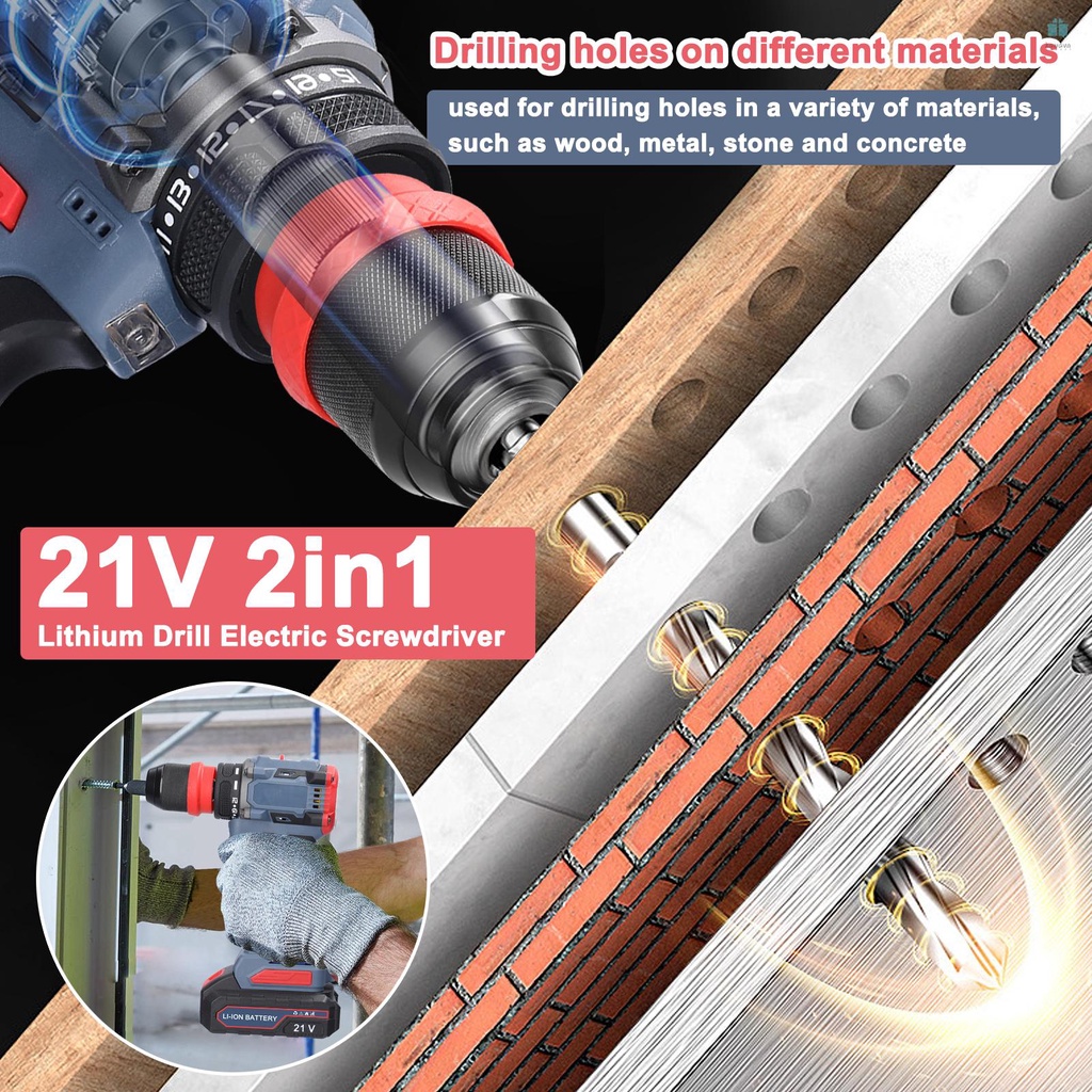 Multi-function Electric Screwdriver Lithium Drill 55Nm Torque Brushless Motor Practical Screw Driver Electronics Repair
