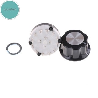 Công tắc xoay kênh ziyunshan rs26 1 cực 12 vị trí kèm núm vặn vn