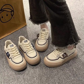Giày sneaker nữ đế cao phối hạo tiết mũi tròn cá tính, Giày thể thao nữ siêu êm phối màu đé bằng phù hợp học sinh