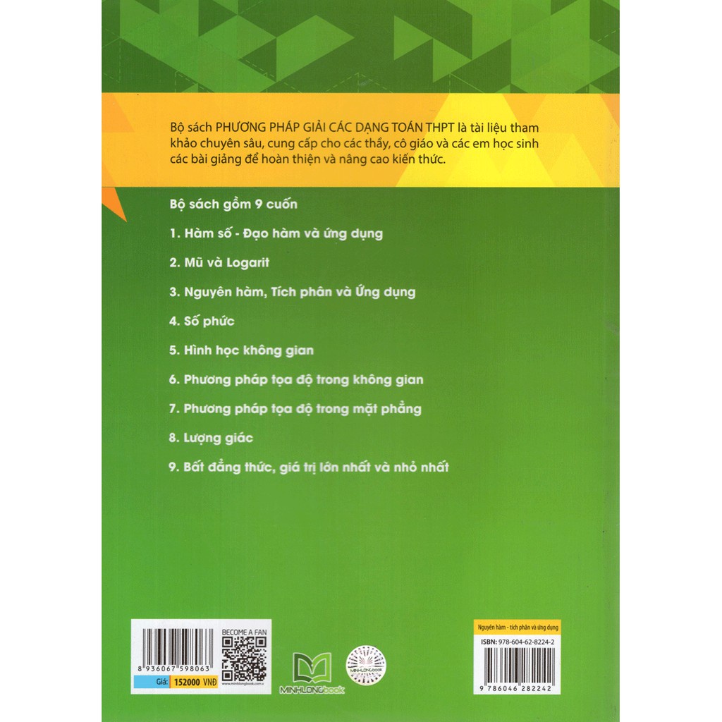 Sách Phương Pháp Giải Các Dạng Toán THPT - Nguyên Hàm, Tích Phân Và Ứng Dụng  - Bản Quyền