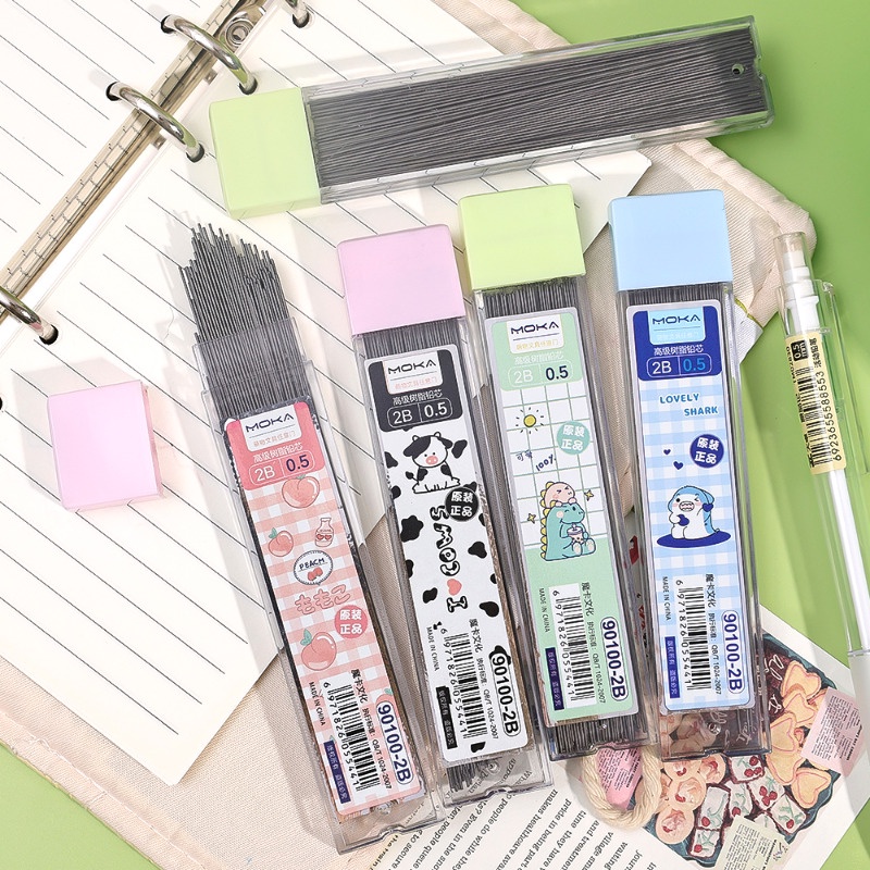 Set 100 Ruột Bút Chì / Ruột Bút Chì Tự Động 0.5mm Họa Tiết Hoạt Hình Có Thể Xóa Được