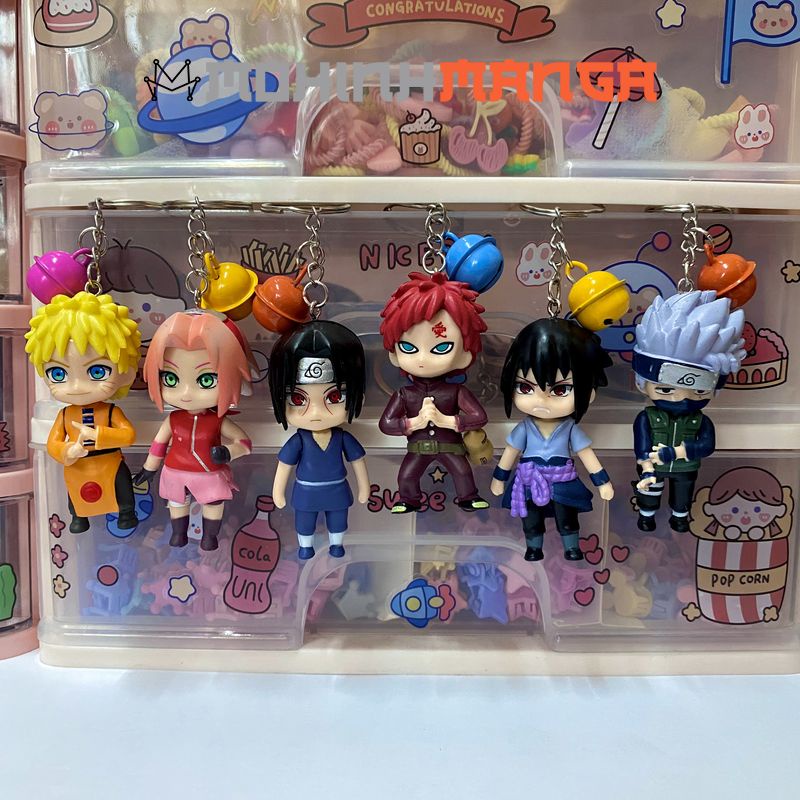 Móc khóa mô hình 12 nhân vật Naruto Kakashi Sasuke Itachi Gaara Sakura Minato Rock Lee Nara Shikamaru Hinata Boruto