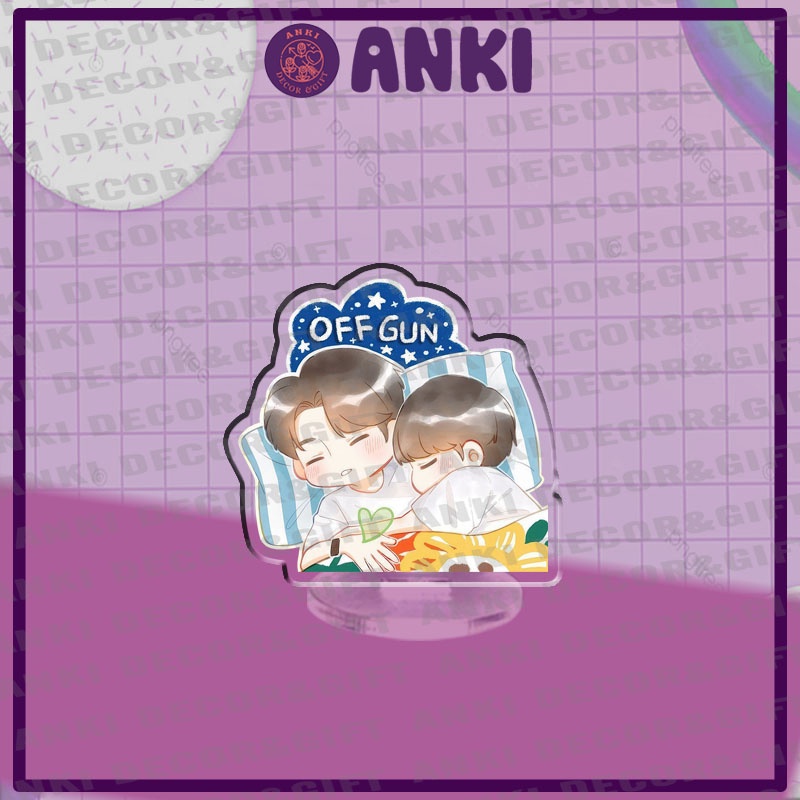 Standee OTP OffGun chibi dễ thương, standee mica OffGun, quà tặng, sưu tập đu idol, đồ trang trí góc bàn cute