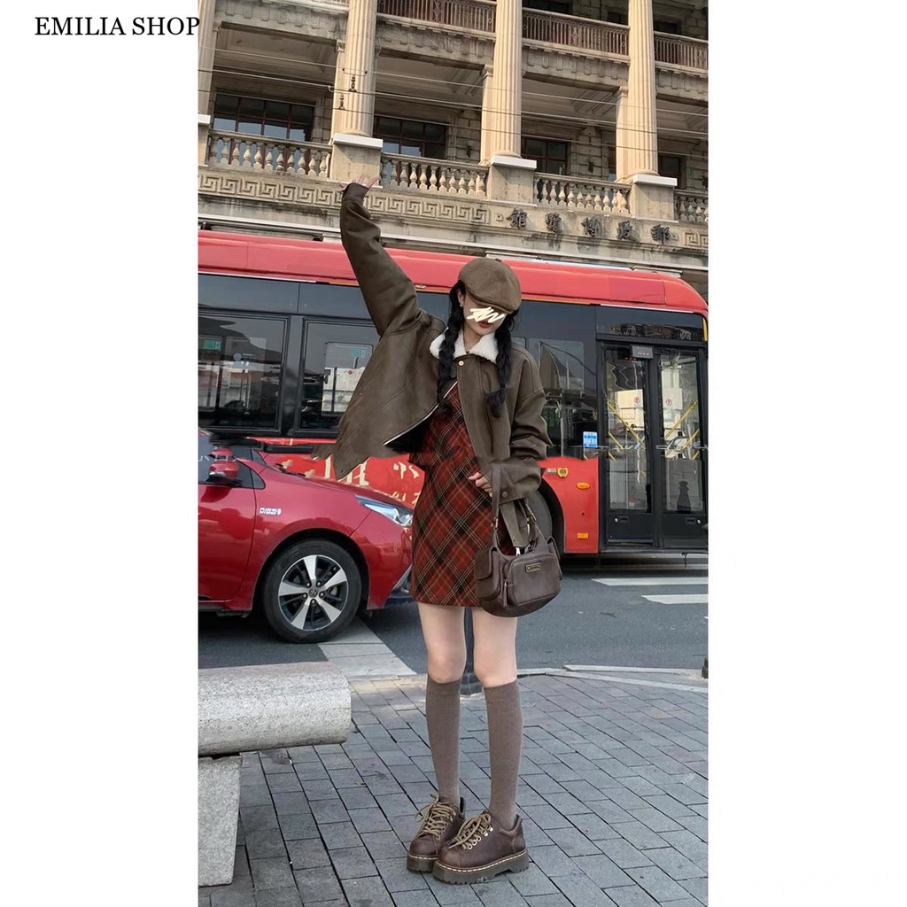 Chất lượng cao EMILIA SHOP Chic váy nữ Đầm Body Cho thời váy phổ biến Korean thời trang Vintage WLQ23B0R1L 47Z231122