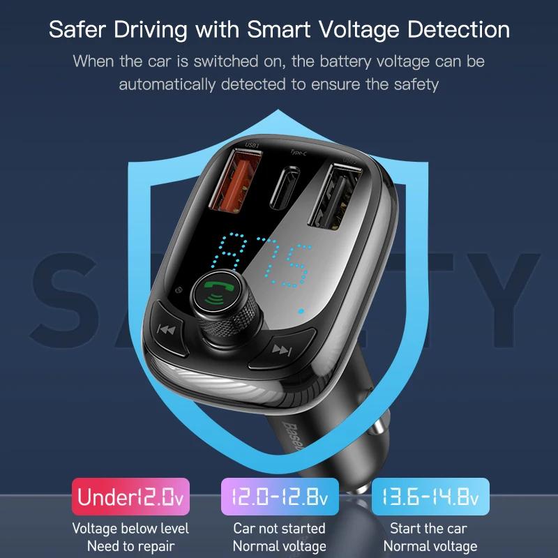 Baseus Thiết Bị Sạc Nhanh 4.0 Trên Xe Hơi Cho Điện Thoại / Máy Phát bluetooth / mp3 / Máy Nghe Nhạc mp3 / Sạc Nhanh Cổng usb Kép