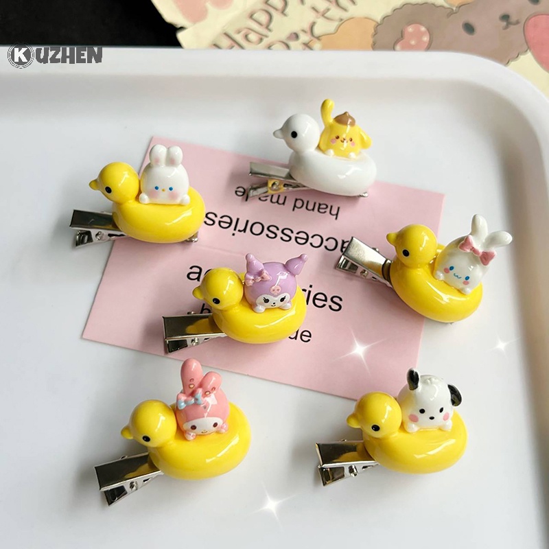 Kuzhen Kẹp Tóc Hình Vịt 3d Hoạt Hình Dễ Thương Dành Cho Nữ