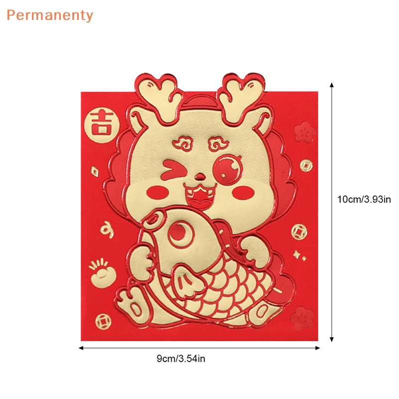 Set 6 Bao Lì Xì Hình Rồng Đỏ May Mắn Cho Năm Mới 2024
