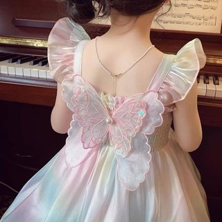 Đầm trẻ em Symphony Váy một mảnh cầu vồng dành cho bé gái Váy nửa tay dành cho bé gái Váy công chúa bé gái Váy công chúa trẻ em Váy đeo chéo bé gái Váy công chúa trẻ em Váy công chúa bé gái