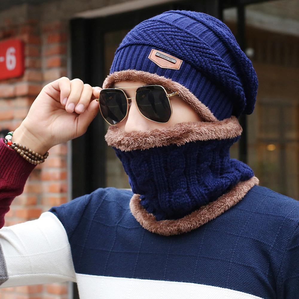 Set Mũ len kèm khăn nam nữ