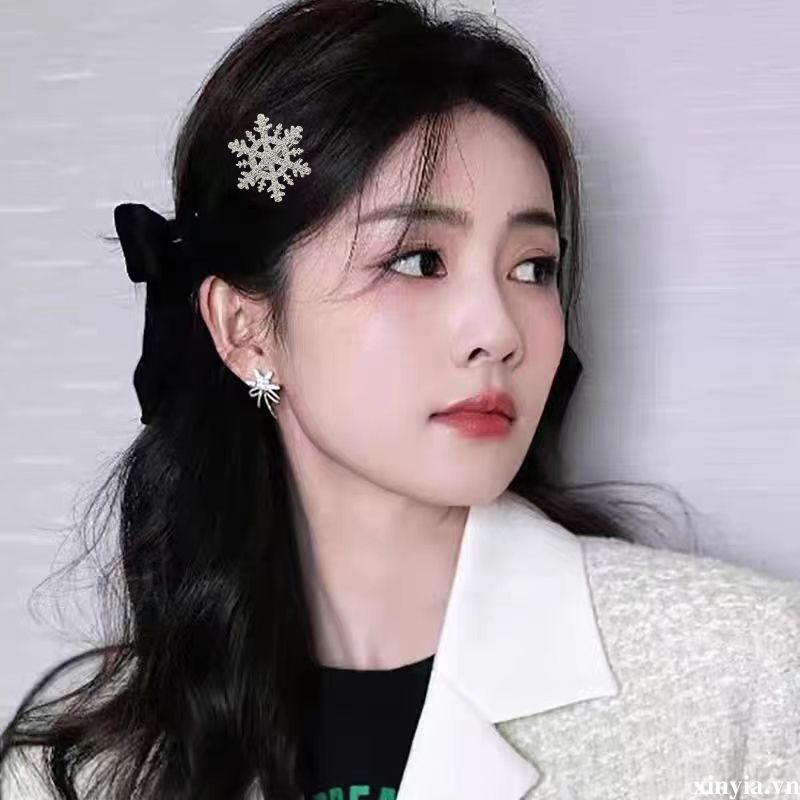 🌺🌺Kẹp Tóc Hình Bông Tuyết Màu Bạc Dễ Thương Phong Cách Hàn Quốc Cho Nữ