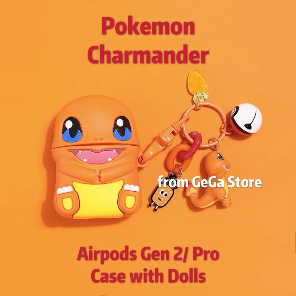 Vỏ Bảo Vệ Hộp Sạc Tai Nghe airpods 2 / pro / 3 Bằng Silicon Họa Tiết Hoạt Hình pokemon Dễ Thương
