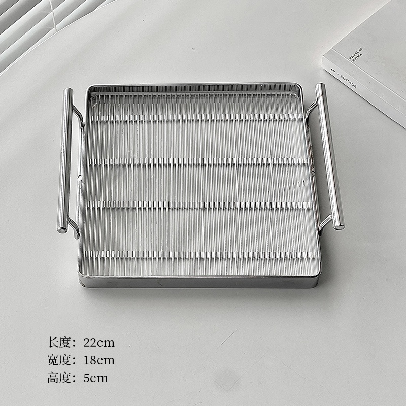 Hũ đựng mứt Tết 2024 thủy tinh kèm khay kim loại, Đĩa trái cây thủy tinh 4 ngăn cao cấp có nắp đậy - Mã: BK49