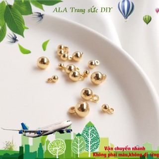 💖Trang sức DIY phụ kiện💖Hạt Tròn Mạ Vàng 14k Dùng Làm Trang Sức Diy Nhiều Màu Sắc