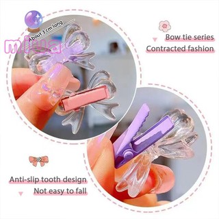👾miua kẹp tóc hình nơ trong suốt mini