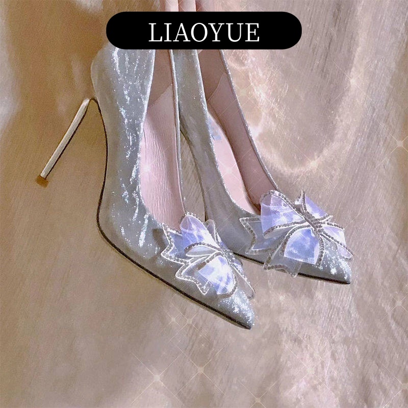LIAOYUE giày cao gót nữ 2023 HOTSALE bít mũi đính tinh thể 2023NEW BK20Z23051101