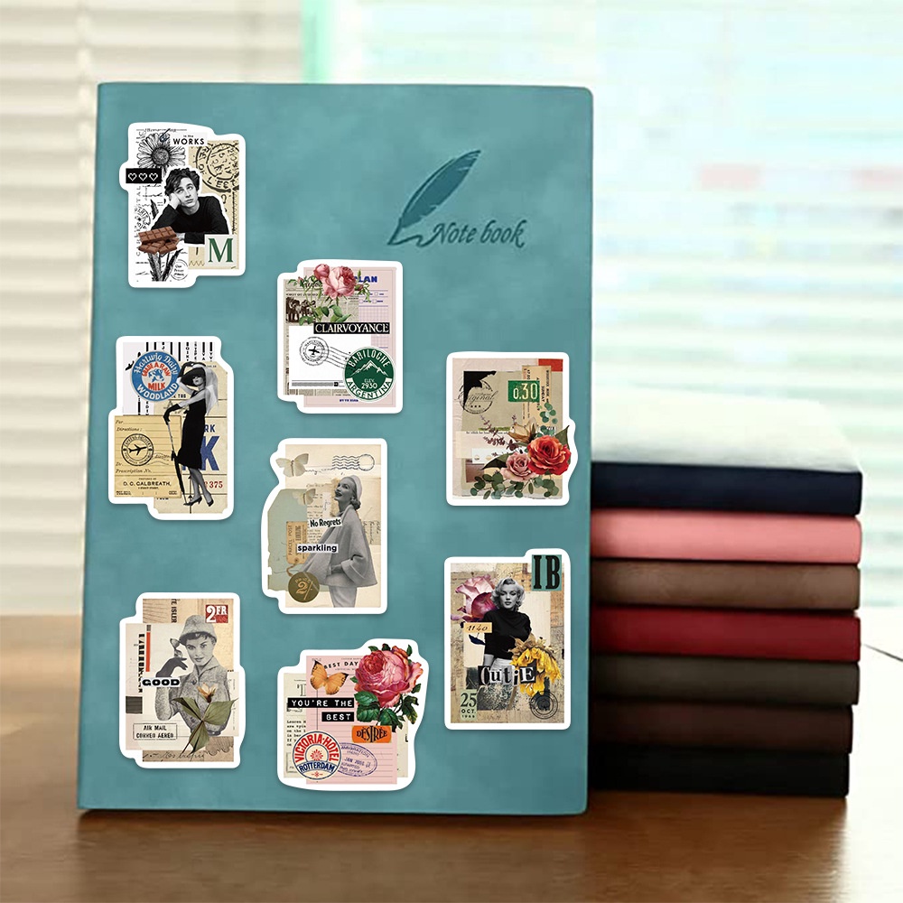 Set 53 Nhãn Dán Trang Trí Mũ Bảo Hiểm / Bút Chì Họa Tiết graffiti vintage Chống Thấm Nước