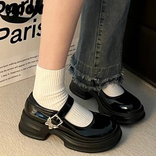 MOON Giày Mary Jane Lolita đế cao 6cm Giày Búp Bê Đế da mềm đế êm thời trang 2023NEW  B92G012 50Z231211
