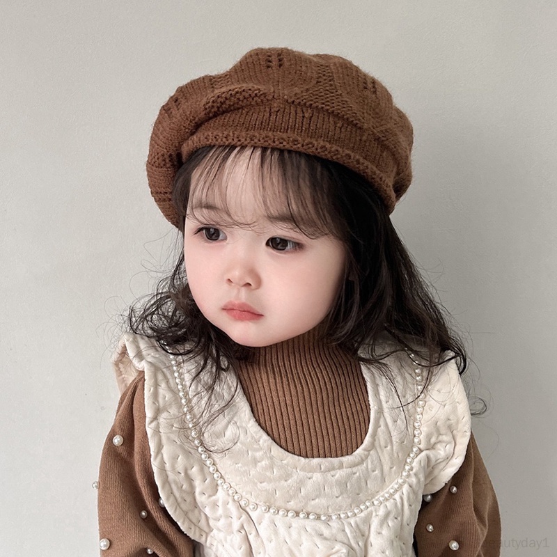 Mũ Nồi Dệt Kim Màu Sắc Ngọt Ngào Thời Trang Thu Đông Cho Bé