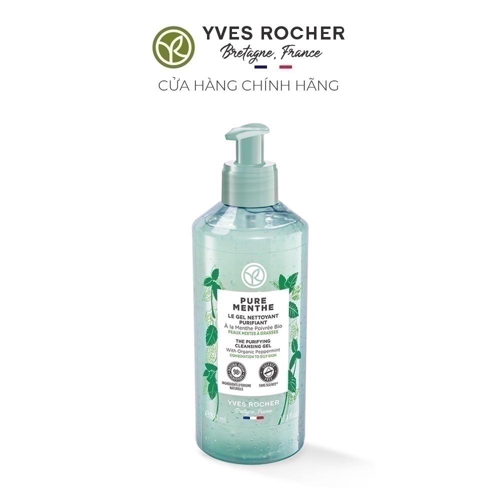 Sữa rửa mặt dạng gel Yves Rocher Pure Menthe Cleansing Gel 390ml