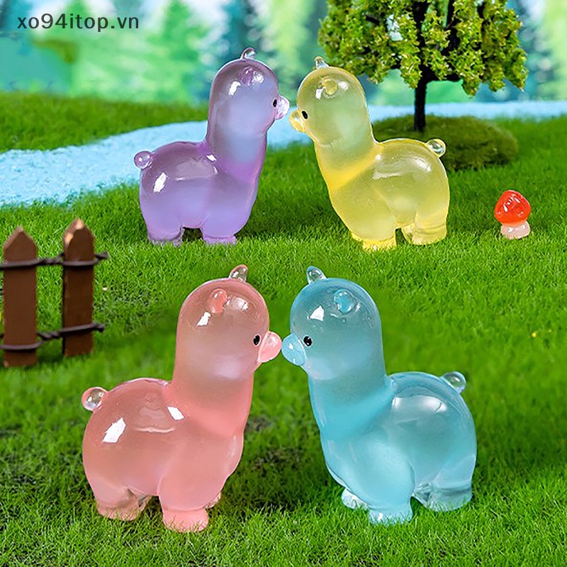 Xoitop Phụ Kiện Trang Trí Xe Hơi Hình Lạc Đà alpaca Phát Sáng Trong Bóng Tối vn