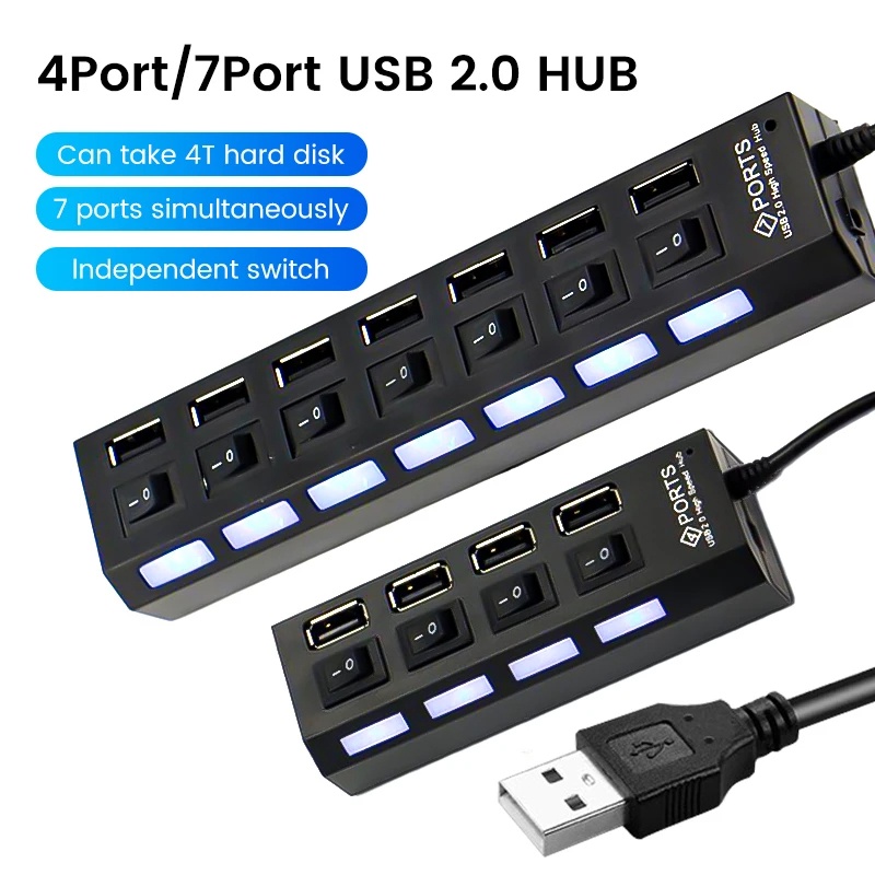 Twitch hub Chia 2.0 4 / 7 Cổng usb 2.0 Đa Năng Tiện Dụng