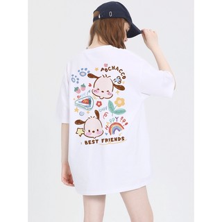 Áo thun nữ form rộng 100% cotton cổ tròn in basic