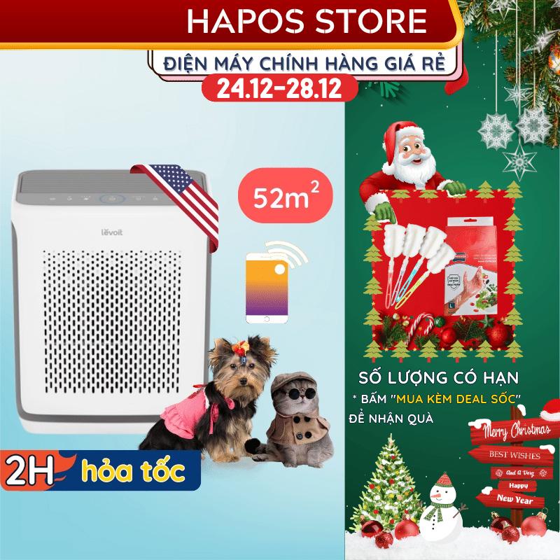 Máy lọc không khí Levoit Vital 100S 52m2 Chính hãng - Hút lông thú cưng PET khử mùi diệt khuẩn cực mạnh - HAPOS OFFICIAL