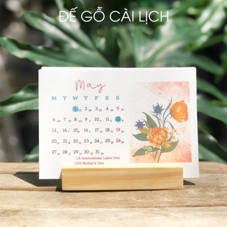 Đế gỗ cài lịch, đế gỗ kẹp lịch để bàn giá gỗ cài lịch năm