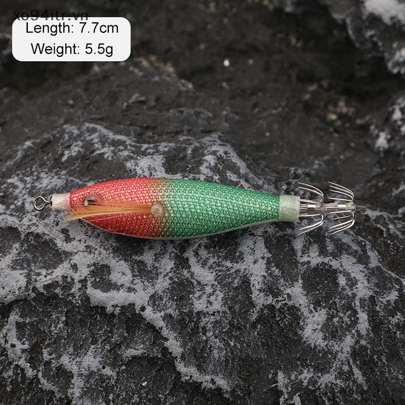 Mồi Câu Cá Giả Hình Con Mực Kèm Móc Hình Con Tôm Độc Đáo