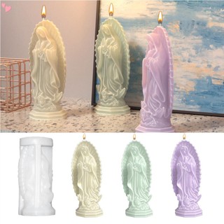 Khuôn silicone làm nến hình đức mẹ mary 3d diy