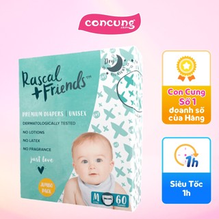 Bỉm/Tã dán Rascal & Friends size M 6-11kg 60 miếng
