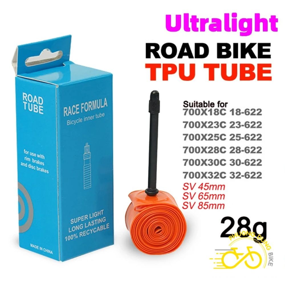 Ruột (Săm) xe đạp TPU RACE FORMULA siêu nhẹ 28G 700x18-32C