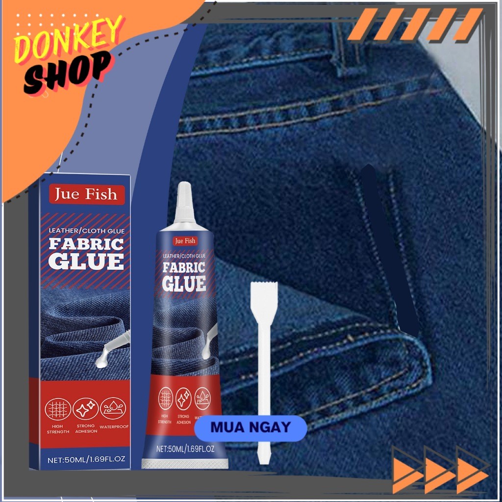 Keo Dán Vải Đa Năng Sửa Chữa Quần Áo, Đồ Vải JUE-FISH 50ml DONKEY99