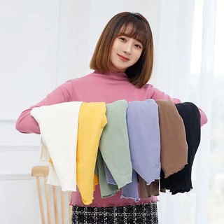 Áo peplum nhung cổ cao co giãn thời trang thu đông cho nữ 40-70kg