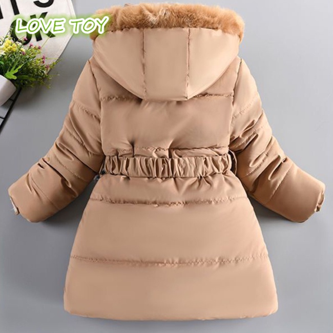 Áo Khoác Phao Dày Dặn Màu Trơn Chống Gió Giữ Ấm Mùa Đông Cho Bé Gái 4-13 Tuổi