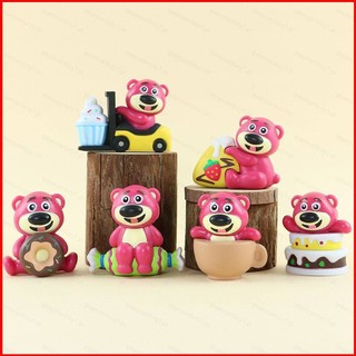Ys bộ 6 món đồ chơi mô hình bánh donut donut donut bánh kẹo dâu tây gấu bánh kem cho trẻ em