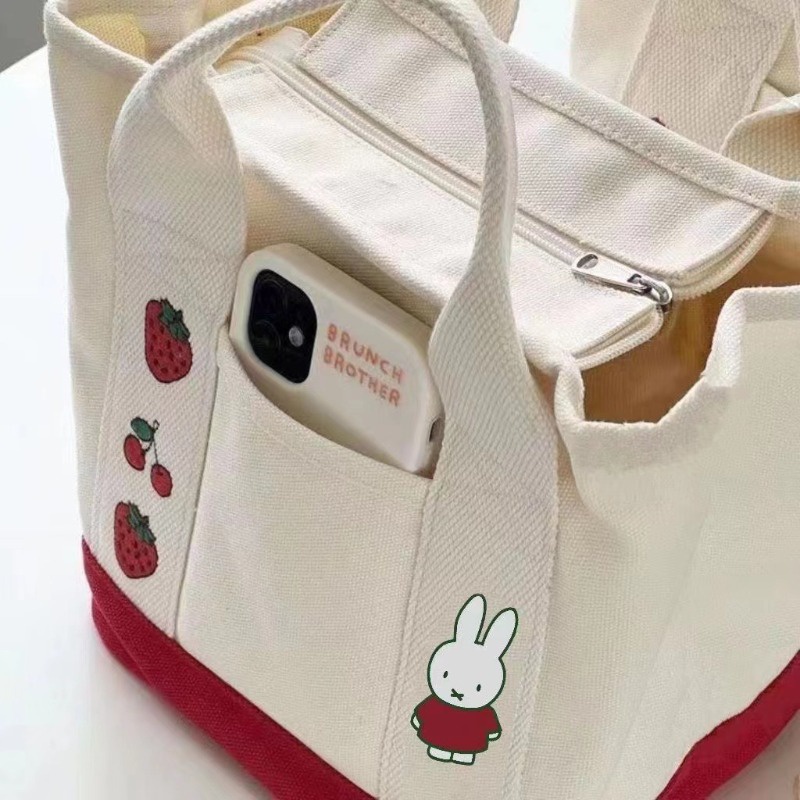 Túi Xách Vải canvas Cỡ Lớn Thêu Họa Tiết Dễ Thương Thời Trang 2023 Cho Mẹ Và Bé