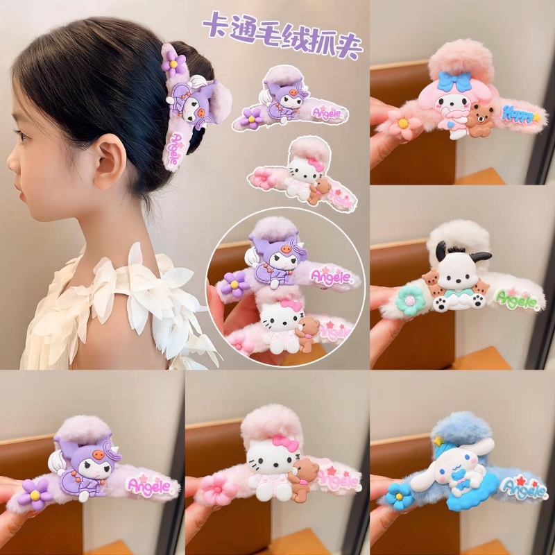 Kẹp Tóc Hình Cá Mập Hoạt Hình Nhồi Bông Dễ Thương Không Làm Tổn Thương Dành Cho Bé Gái Trẻ Em Hàn Quốc