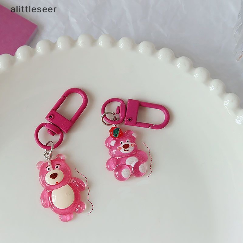 Er Móc Chìa Khóa mini Hình Gấu Dâu Tây Dễ Thương Dùng Làm Quà Tặng Sinh Nhật / Đồ Chơi Cho Bé Gái